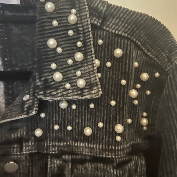 Grey Pearl & Rhinestone Jacket - Picture 3 of 5